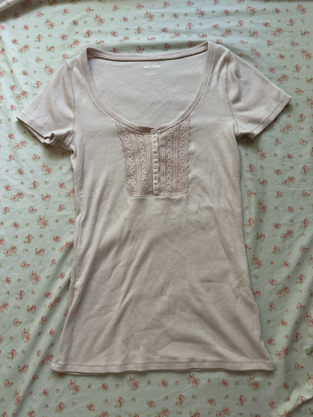 Hollister Women's Long Waist Pink Short Sleeve